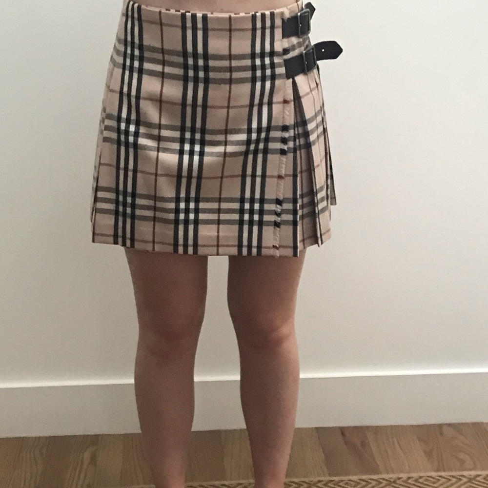 Women’s Burberry Nova Check Wool Skirt
